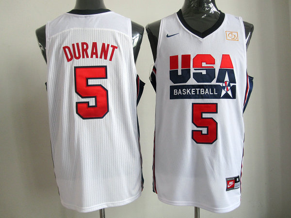 USA 1992 Olympic Dream Team One 5 Kevin Durant Retro Basketball Jersey